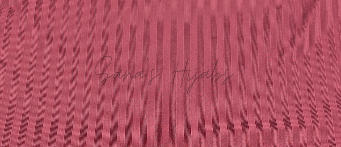 Striped Jersey Hijab-Burgundy