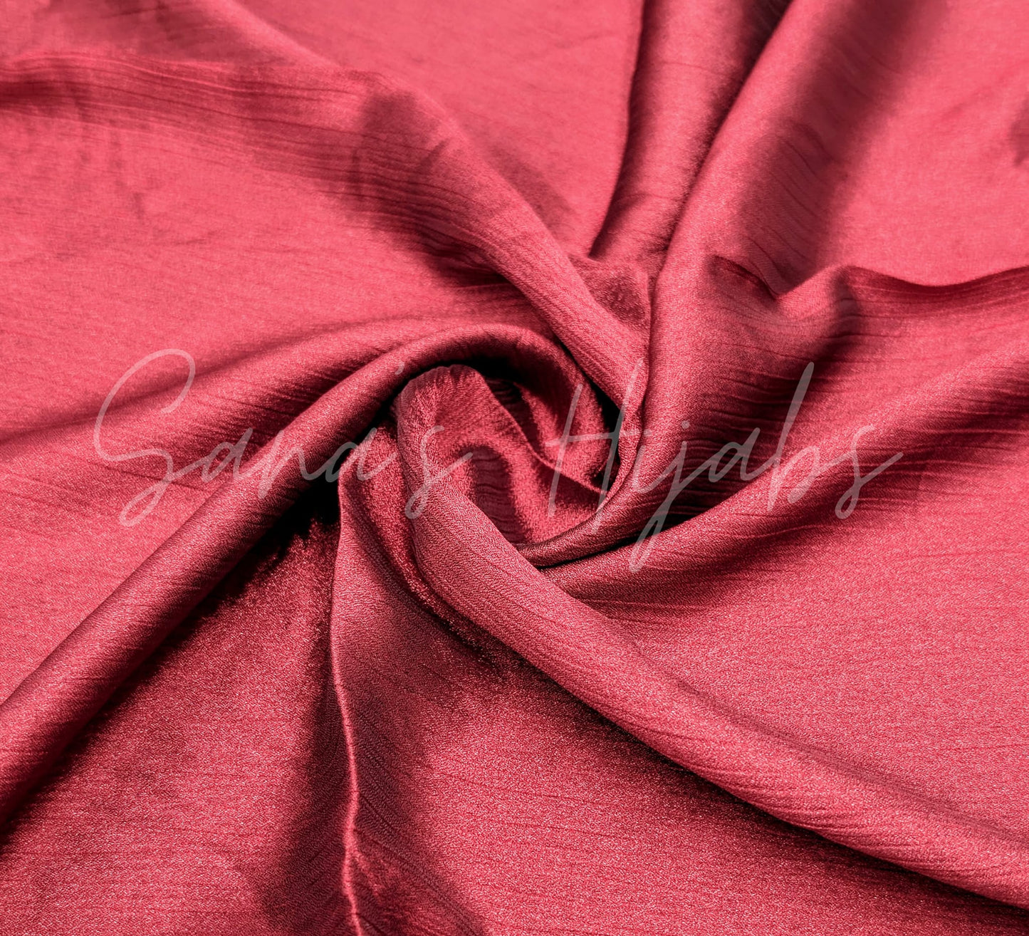 Luxury Crinkle Chiffon (Shiny)-Maroon Red